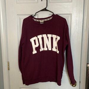 PINK Victoria's Secret Maroon Long Sleeve Tee